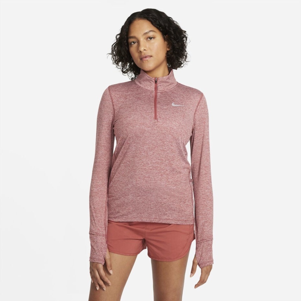 Nike Women’s Dri-fit Element 1/4 zip long sleeve Heather plum Running shirt SM